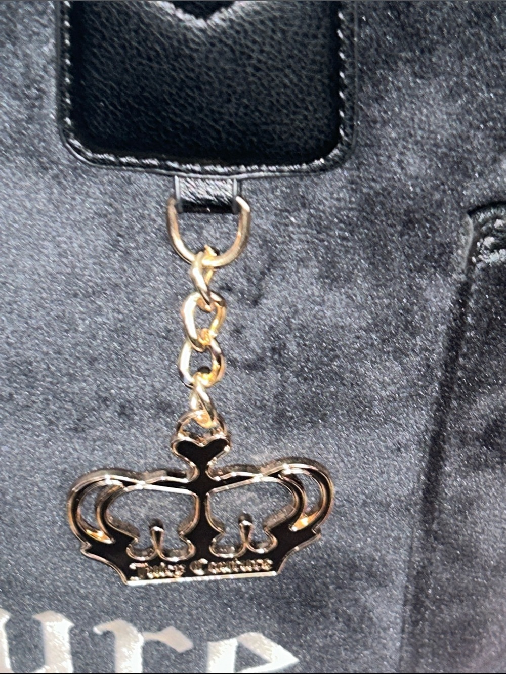 Juicy Couture Black Tote with Crown Charm and Logo - Picture 10 of 12